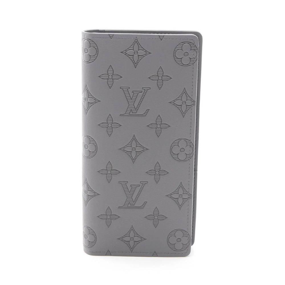 Louis Vuitton Portefeuille Brazza Bifold Wallet Leather Shadow Black Gray